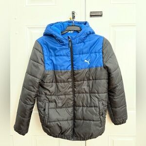 Puma Kids Black and Blue Puffer Jacket